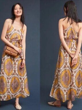 ANTHROPOLOGIE AKEMI + KEN MEDALLION MAXI DRESS